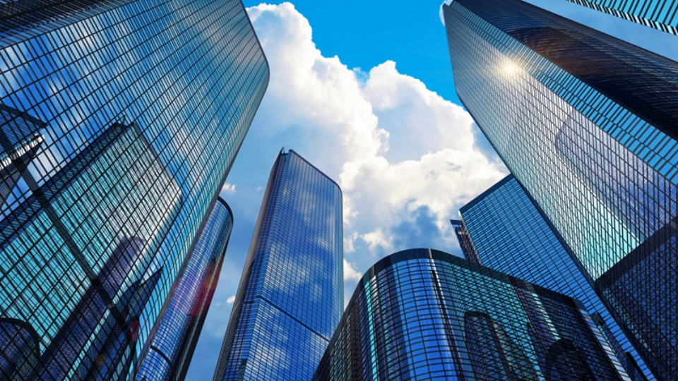 Modern business buildings