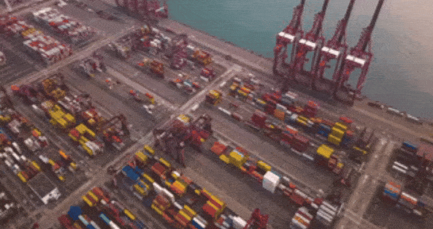Hyperlapse of container terminals at Hong Kong