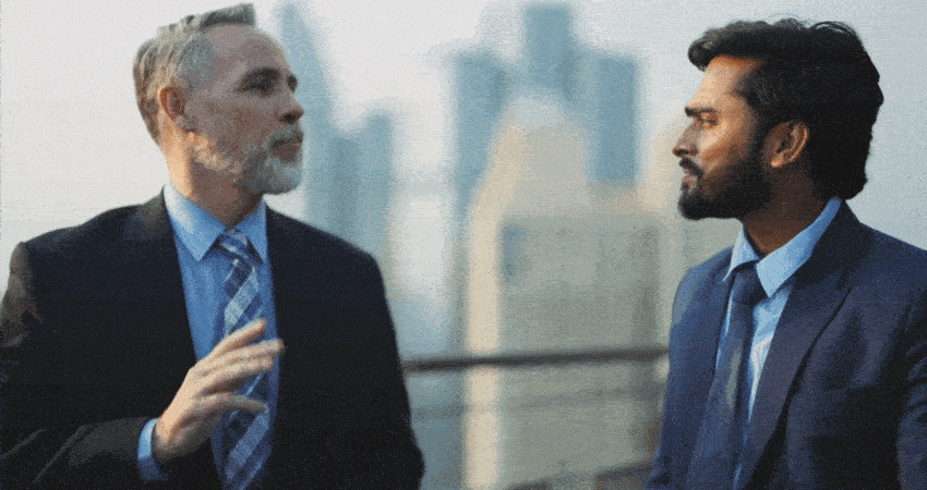 Multi ethnic business partner coworker meeting on rooftop