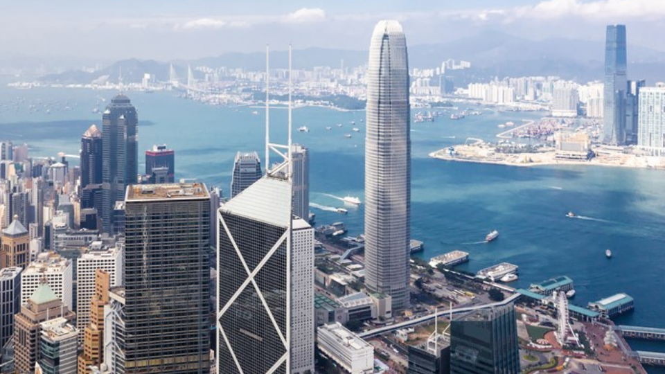 Aerial View of Hong Kong Financial District