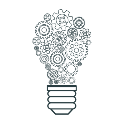 Harneys lightbulb with cogs