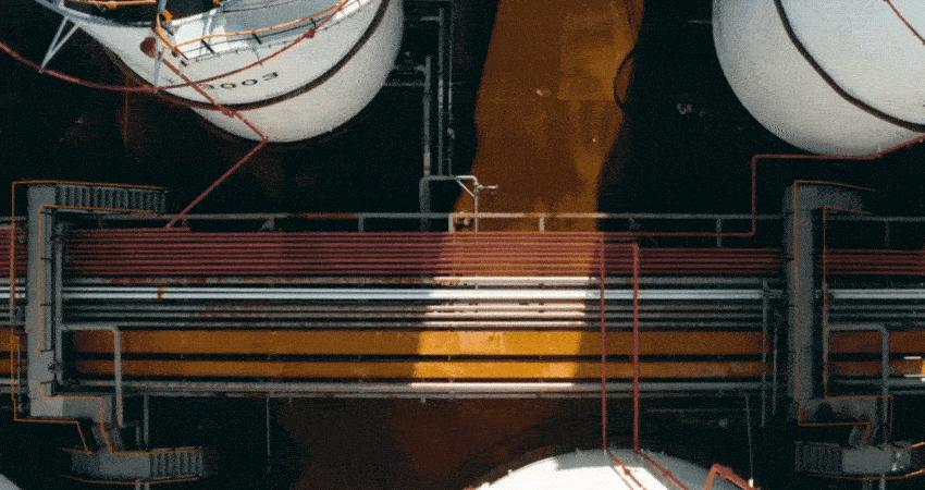 Arial view of oil refinery