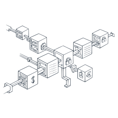 Blocks linking together with symbols