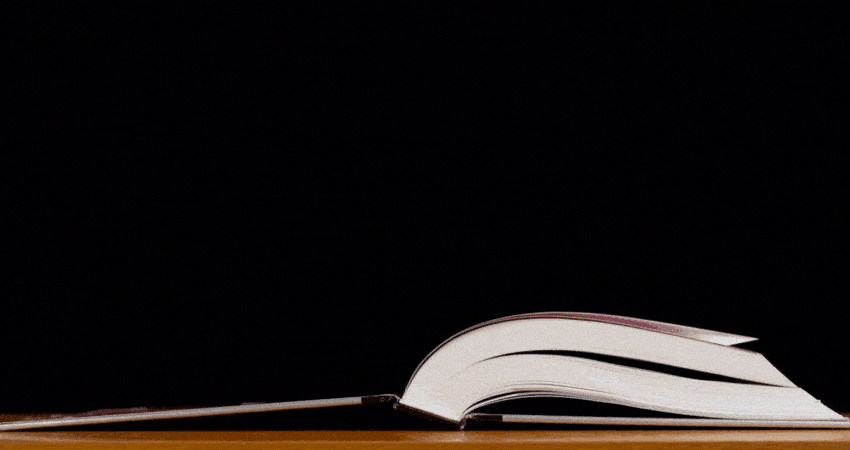 Open book, pages flipping