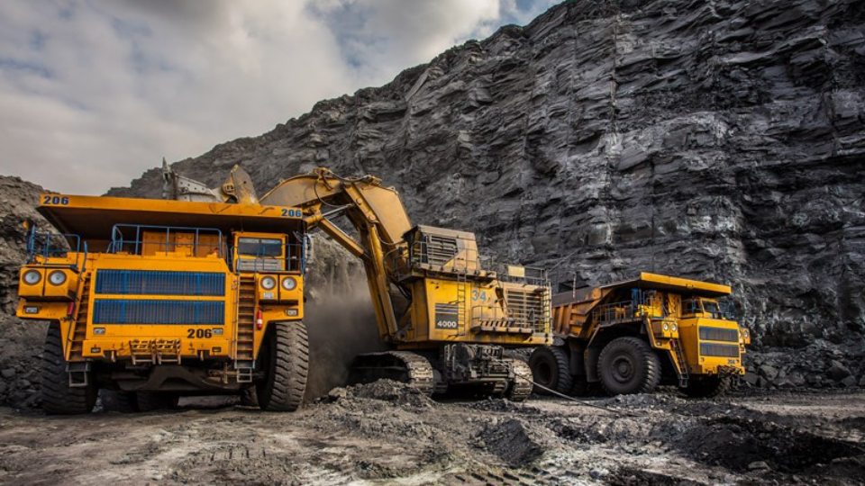 Coal production at one of the open fields