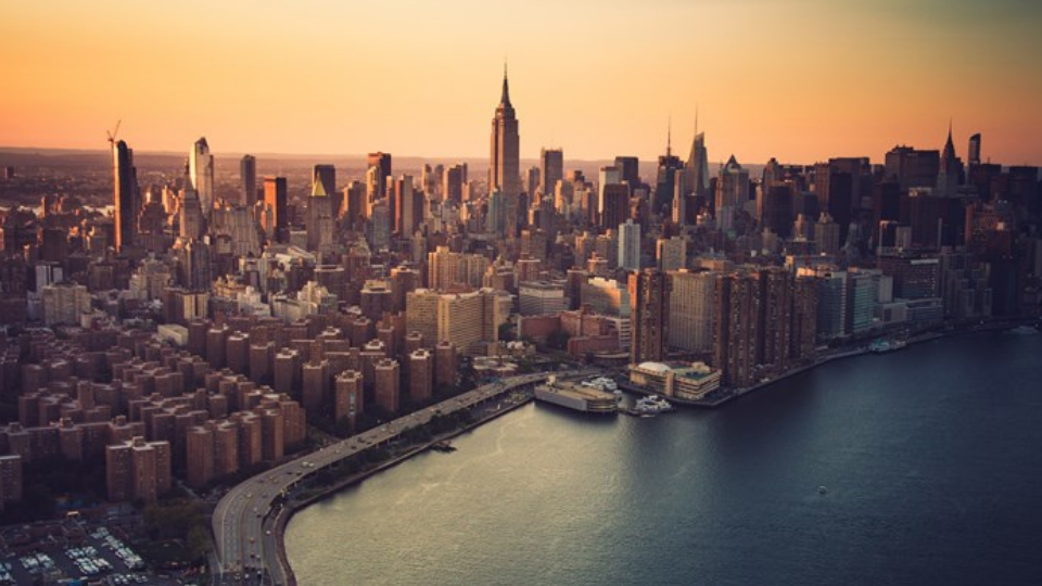 Aerial view of manhattan city