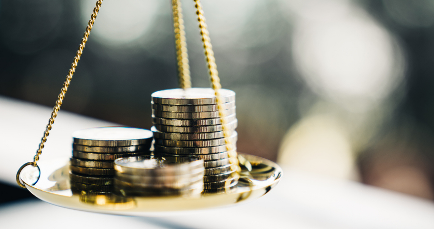 coins on scale