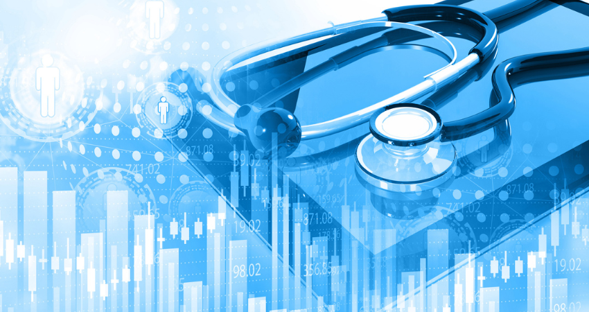 Medical industry stock market graph chart